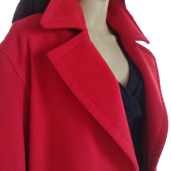 Etienne Aigner Parisian Rouge Red Swing Wool Coat 38 6 M - Picture 2 of 10